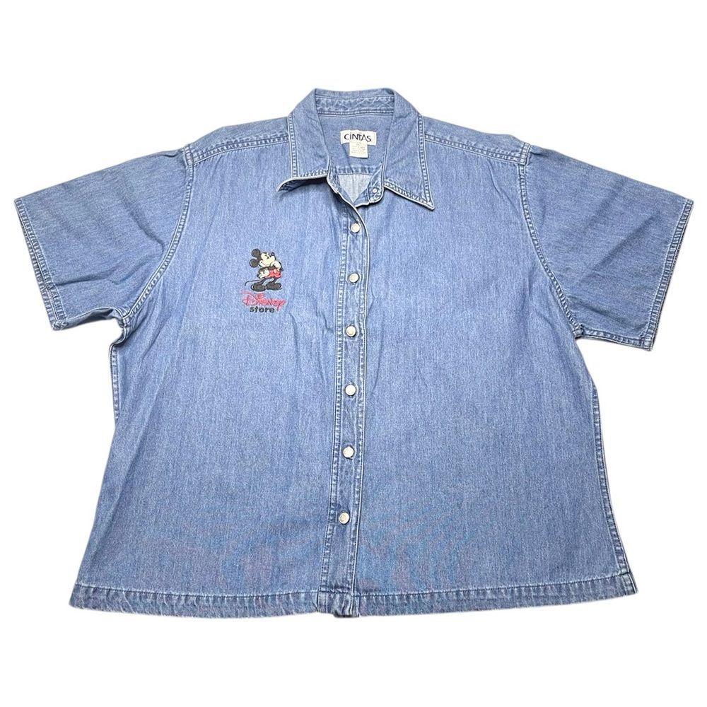 Vintage Cintas Disney Store Mickey Mouse Denim Shirt | Size 2XL